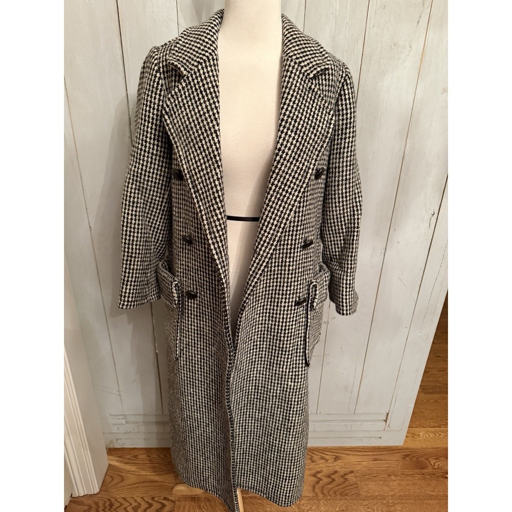 Vintage Yves Saint Laurent YSL Plaid Wool Coat Winter Longer Style Sz-36(4-6) - Picture 3 of 13